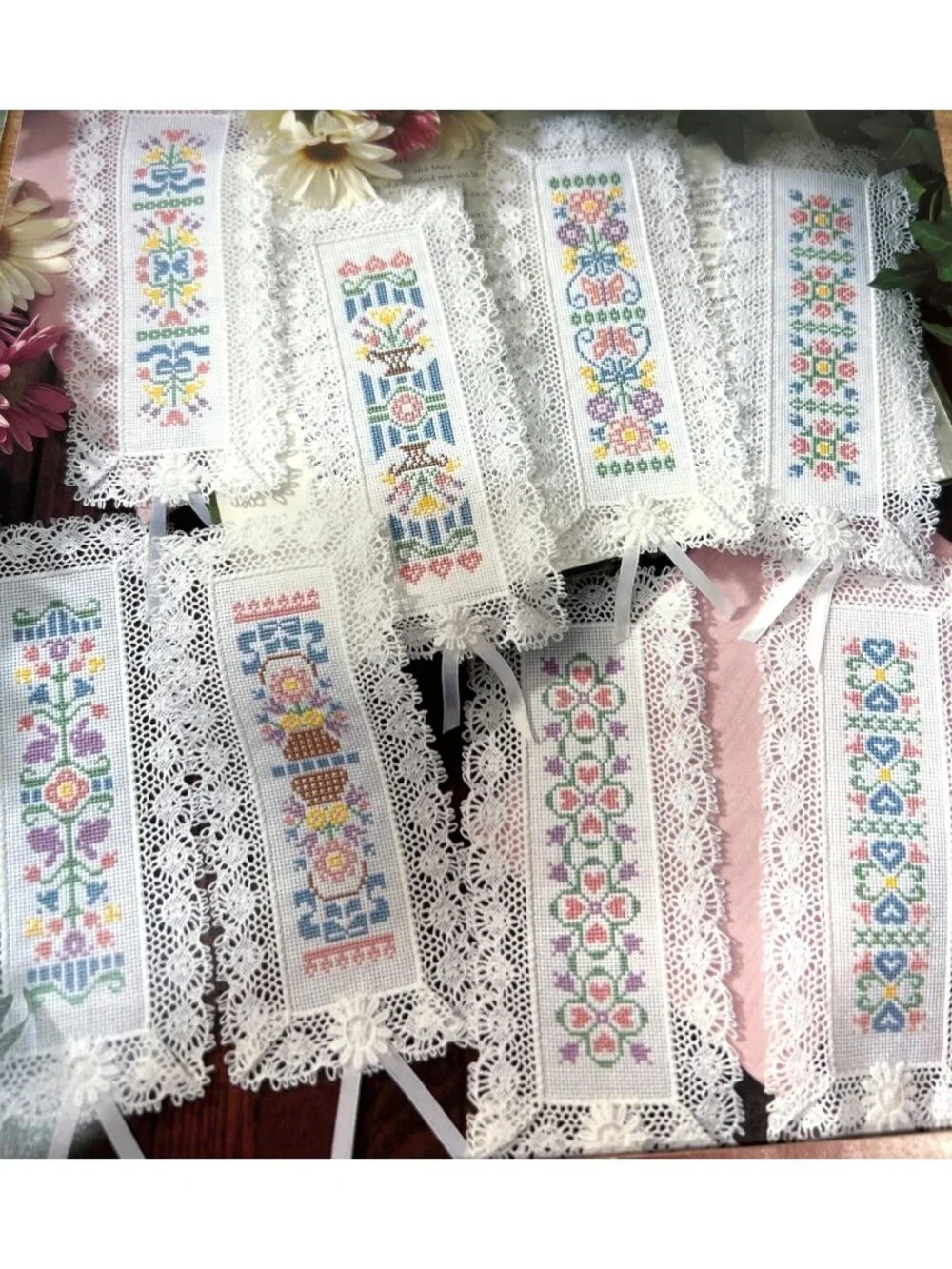 Birthday Bookmarks & Cross Stitch Patterns Leisure Arts Lot Of 4 Leaflets Design